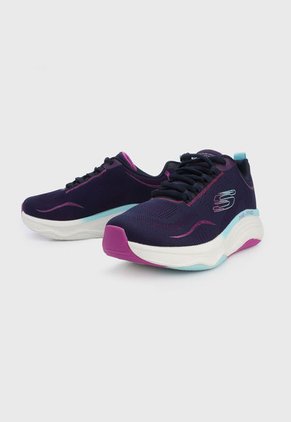 Tenis Training Violeta-Blanco-Celeste Skechers D'Lux Fitness