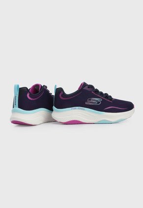 Tenis Training Violeta-Blanco-Celeste Skechers D'Lux Fitness