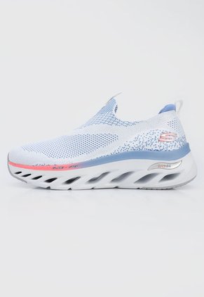 Tenis Training Blanco-Azul-Salmón Skechers Arch Fit Glide