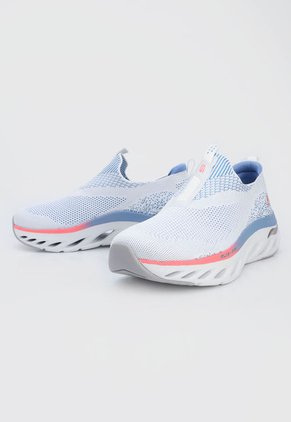 Tenis Training Blanco-Azul-Salmón Skechers Arch Fit Glide
