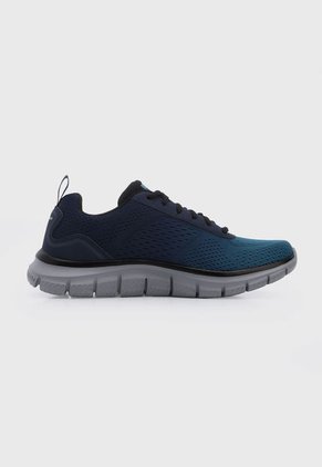 Tenis Training Azul Petróleo-Negro-Gris Skechers Track Ripkent