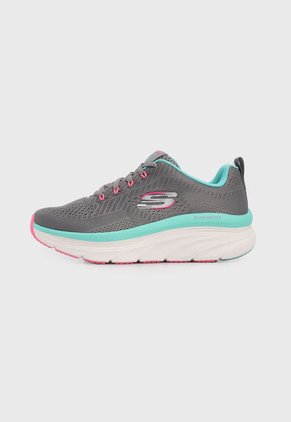 Tenis Training Gris-Turquesa-Blanco-Rosa Skechers D'Lux Walker