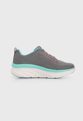 Tenis Training Gris-Turquesa-Blanco-Rosa Skechers D'Lux Walker