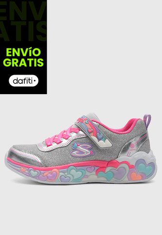 Tenis Lifestyle SKECHERS S-Lights: Eternal Heart Lights Gris Skechers