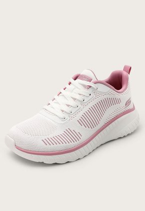 Tenis Training Blanco-Rosa Skechers BOBS Squad Chaos