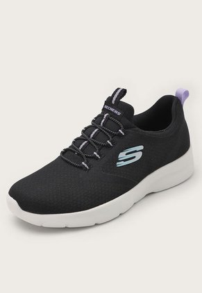 Tenis Training Negro-Blanco-Lila Skechers Dynamight 2.0