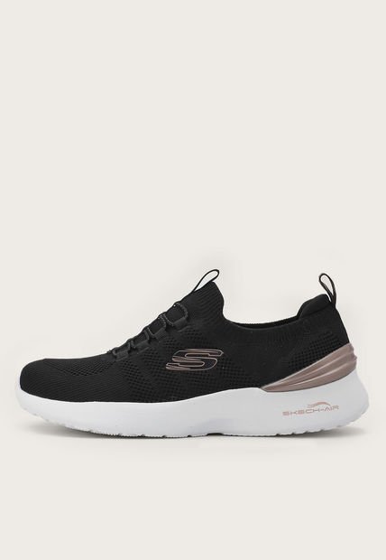 Tenis Training Negro-Blanco-Oro Rosa Skechers Skech-Air Dynamight