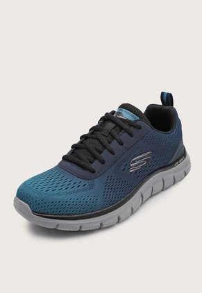 Tenis Training Azul Petróleo-Gris-Negro Skechers Track - Ripkent