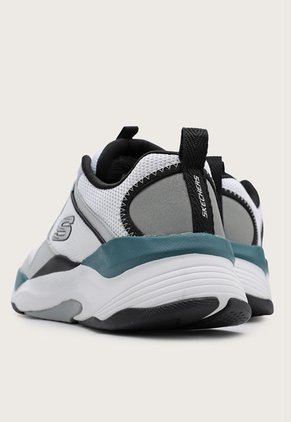 Tenis Lifestyle Blanco-Gris-Azul Petróleo Skechers Mira