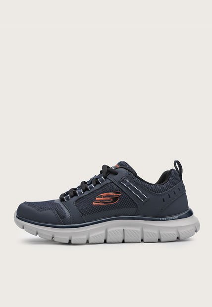 Tenis Lifestyle Azul Navy-Beige-Naranja Skechers Track-Knockhill