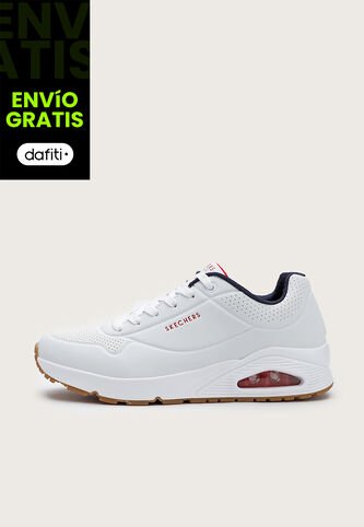 Tenis Lifestyle Blanco-Rojo-Azul Navy Skechers Uno-Stand On Air Skechers
