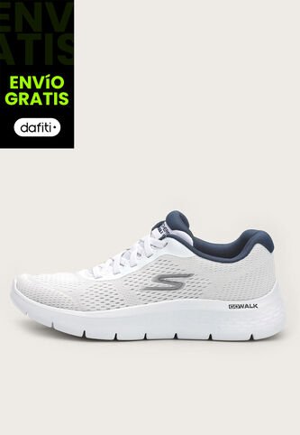 Tenis Walking Blanco-Azul Navy Skechers Go Walk Flex-Remark Skechers