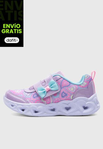 Tenis SKECHERS Heart Lights Lila Skechers