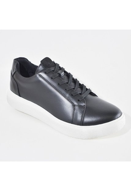 Sky Walk Tenis De Cuero Para Hombre 663106015NEGRO