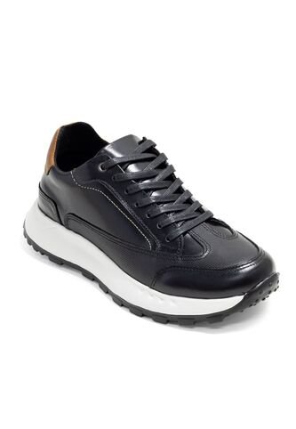 Sky Walk Tenis Urbanos En Cuero Para Hombre 66311175-0NEGRO Skywalk