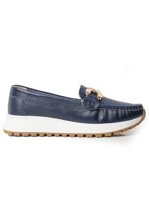 Sky Walk Mocasines Clásicos En Cuero 712052AZUL