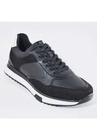 Sky Walk Tenis Casuales De Cuero Para Hombre 663106SNEKERSNEGRO Skywalk