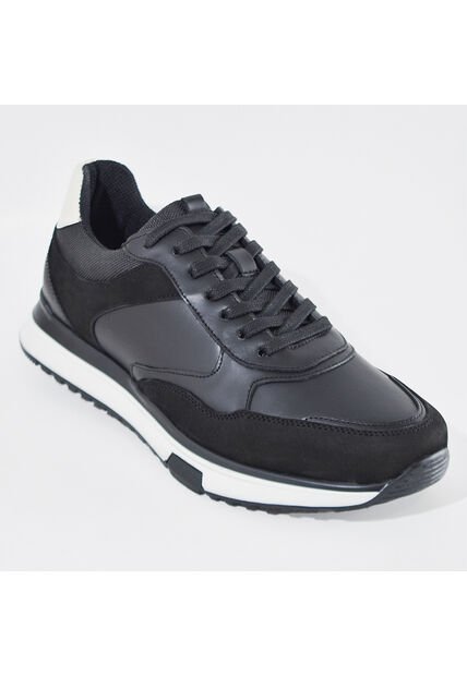 Sky Walk Tenis Casuales De Cuero Para Hombre 663106SNEKERSNEGRO