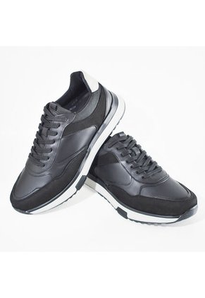 Sky Walk Tenis Casuales De Cuero Para Hombre 663106SNEKERSNEGRO
