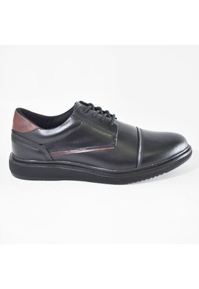 Sky Walk Zapatos De Cuero Casuales Para Hombre 6631061221NEGRO