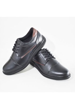 Sky Walk Zapatos De Cuero Casuales Para Hombre 6631061221NEGRO