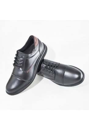 Sky Walk Zapatos De Cuero Casuales Para Hombre 6631061221NEGRO