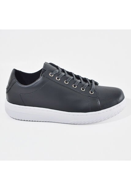 Sky Walk Tenis Casual De Cuero Para Hombre 663111620NEGRO