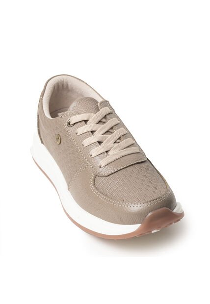 Sky Walk Tenis Moda Para Mujer En Cuero 89201BOLIBEIGE