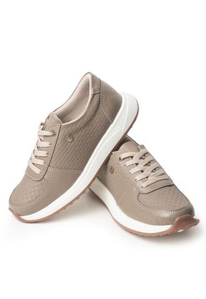 Sky Walk Tenis Moda Para Mujer En Cuero 89201BOLIBEIGE