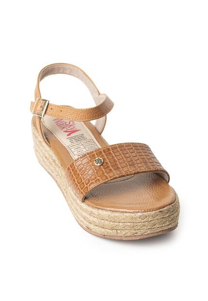 Plataformas Altas En Yute De Capellada En Cuero 682YN-04MIEL