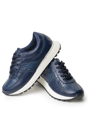 Sky Walk Tenis Moda Para Mujer En Cuero 802G50AZUL