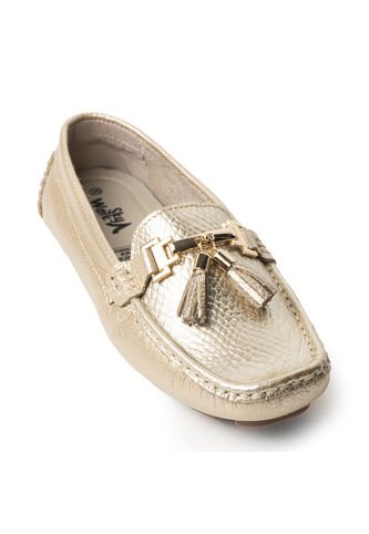 Sky Walk Mocasines Clásicos En Cuero 712051DORADO Skywalk