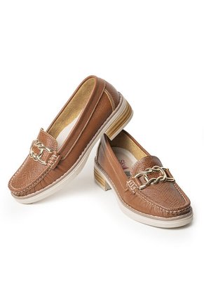 Mocasines Clásicos Con Tacón Bajo En Cuero 682NDNUDOMIEL