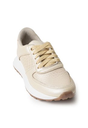 Sky Walk Tenis Moda Para Mujer En Cuero 752SK01DORADO