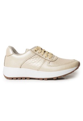Sky Walk Tenis Moda Para Mujer En Cuero 752SK01DORADO
