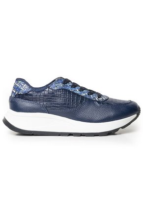 Sky Walk Tenis Moda Para Mujer En Cuero 802G13AZUL