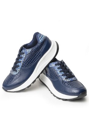 Sky Walk Tenis Moda Para Mujer En Cuero 802G13AZUL