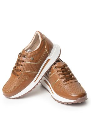 Sky Walk Tenis Moda Para Mujer En Cuero 892310MIEL