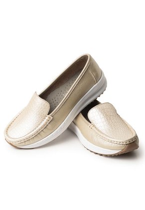 Sky Walk Mocasines Para Mujer En Cuero 752SK06CHAMPANA