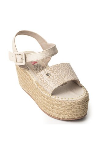 Plataformas Altas En Yute De Capellada En Cuero 682YN-05BEIGE Skywalk