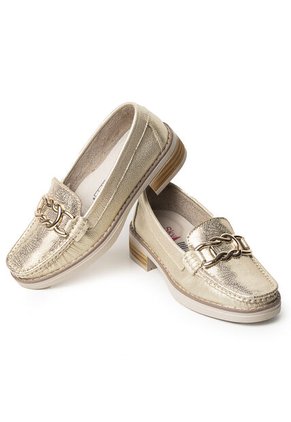 Mocasines Clásicos Con Tacón Bajo En Cuero 682NDNUDOORO