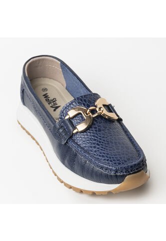 Sky Walk Mocasines Clásicos En Cuero 712052AZUL Skywalk