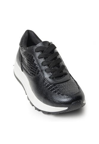 Sky Walk Tenis Moda Para Mujer En Cuero 802G13NEGRO Skywalk