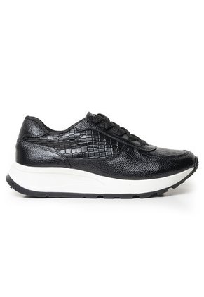 Sky Walk Tenis Moda Para Mujer En Cuero 802G13NEGRO