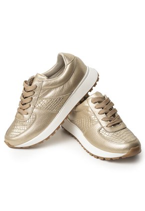 Sky Walk Tenis Moda Para Mujer En Cuero 802G50CHAMPANA