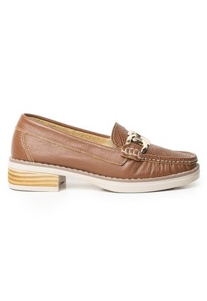 Mocasines Clásicos Con Tacón Bajo En Cuero 682NDNUDOMIEL