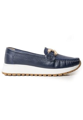 Sky Walk Mocasines Clásicos En Cuero 712052AZUL