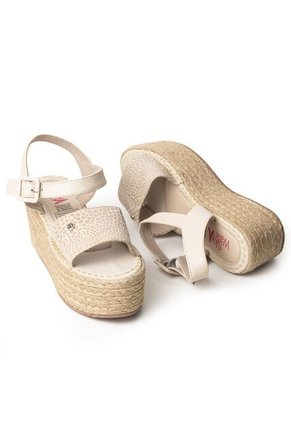Plataformas Altas En Yute De Capellada En Cuero 682YN-05BEIGE
