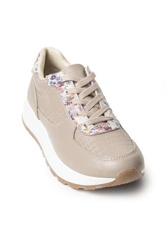 Sky Walk Tenis Moda Para Mujer En Cuero 802G13ARENA Skywalk