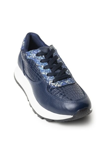 Sky Walk Tenis Moda Para Mujer En Cuero 802G13AZUL